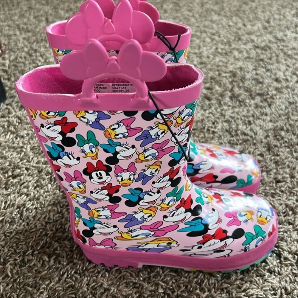 Disney Pink Minnie Mouse Kids Rain Boots